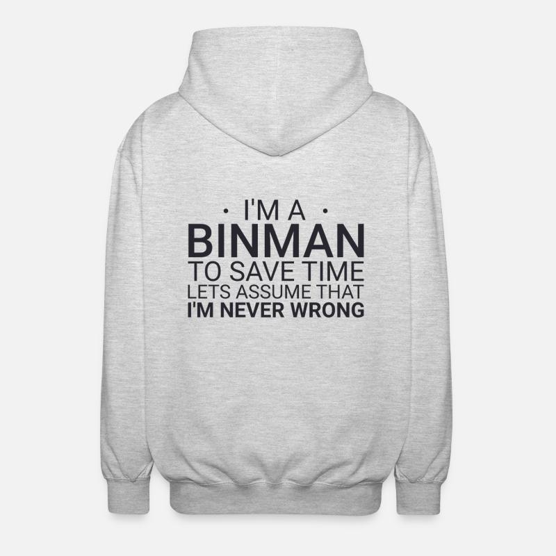 Binman ne s’est jamais trompé - Veste à capuche unisexe - gris clair chiné