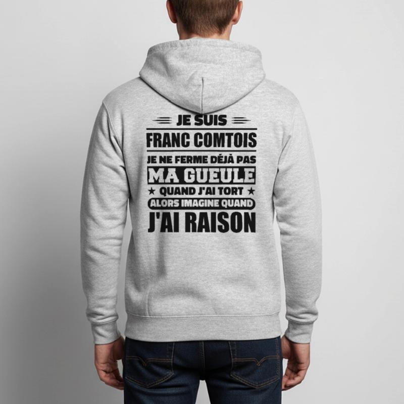 Franc comtois je ferme pas ma gueule franche comté Veste à capuche unisexe