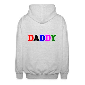 Daddy - Unisex Kapuzenjacke - Hellgrau meliert - Hinten - AI Model Male 185 light (185cm)