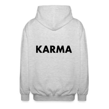 Karma - Unisex Kapuzenjacke - Hellgrau meliert - Hinten - AI Model Male 185 light (185cm)