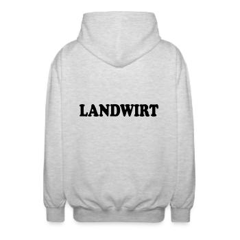Landwirt - Unisex Kapuzenjacke - Hellgrau meliert - Hinten - AI Model Male 185 light (185cm)