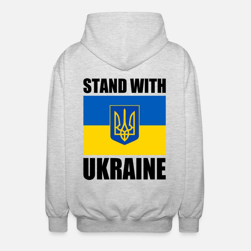 stand with ukraine - Unisex Kapuzenjacke - Hellgrau meliert