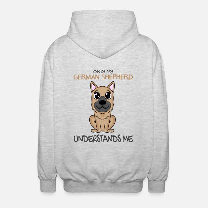 Deutscher Schäferhund - Unisex Kapuzenjacke - Hellgrau meliert