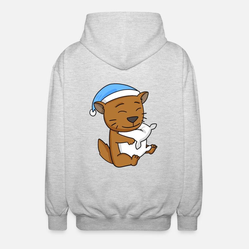 Chat race de chat Somali - Veste à capuche unisexe - gris clair chiné
