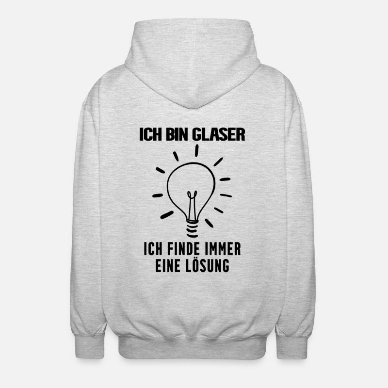 Glaser Beruf Ausbildung - Unisex Kapuzenjacke - Hellgrau meliert