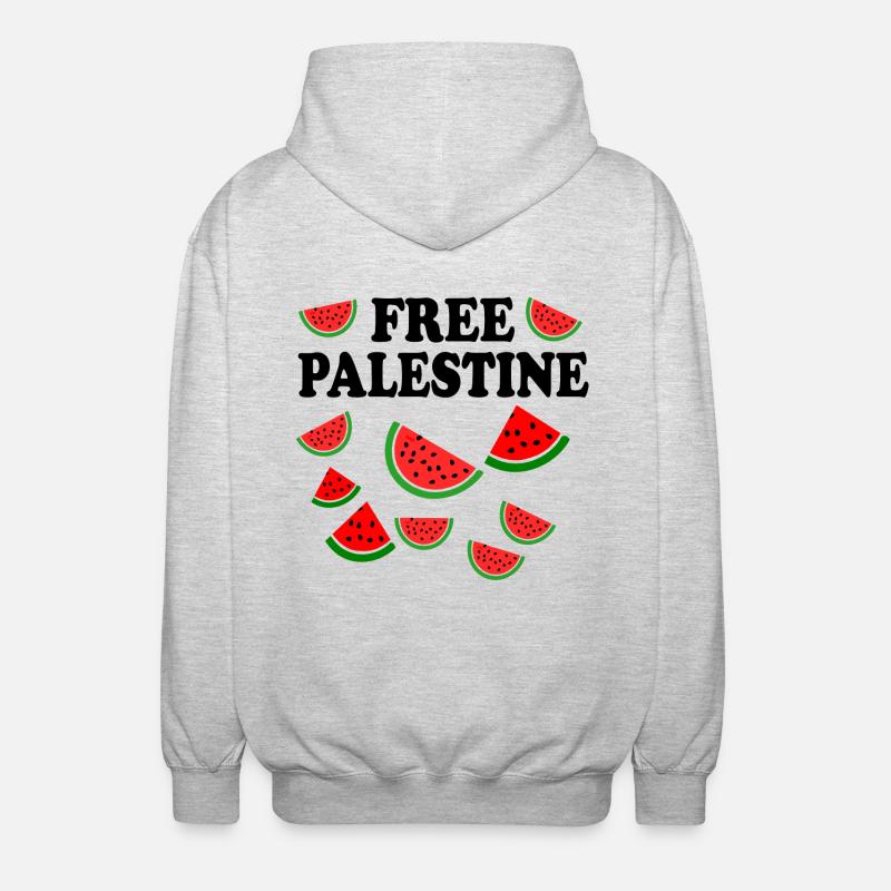 Free palestine - Unisex Kapuzenjacke - Hellgrau meliert
