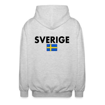 Sverige - Unisex Kapuzenjacke - Hellgrau meliert - Hinten - AI Model Male 185 light (185cm)