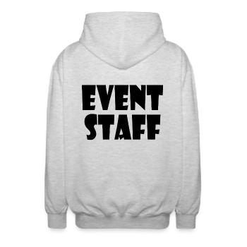 Event staff - Unisex Hooded Jacket - light heather grey - Back - AI Model Male 185 light (185cm)