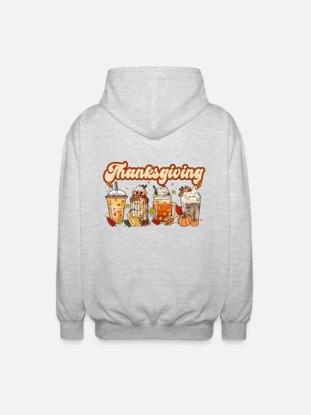 Thanksgiving - Unisex Hooded Jacket - light heather grey