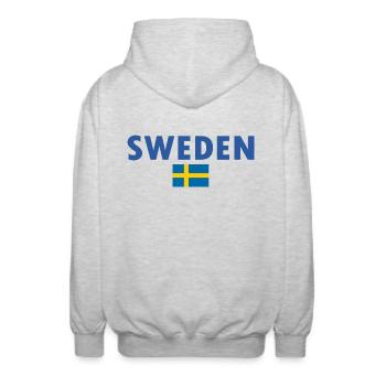Schweden - Unisex Kapuzenjacke - Hellgrau meliert - Hinten - AI Model Male 185 light (185cm)