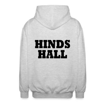 Hinds hall - Unisex Hooded Jacket - light heather grey - Back - AI Model Male 185 light (185cm)