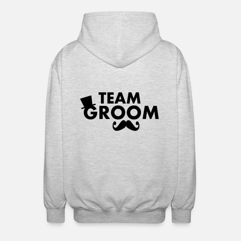 Team groom - Unisex Kapuzenjacke - Hellgrau meliert