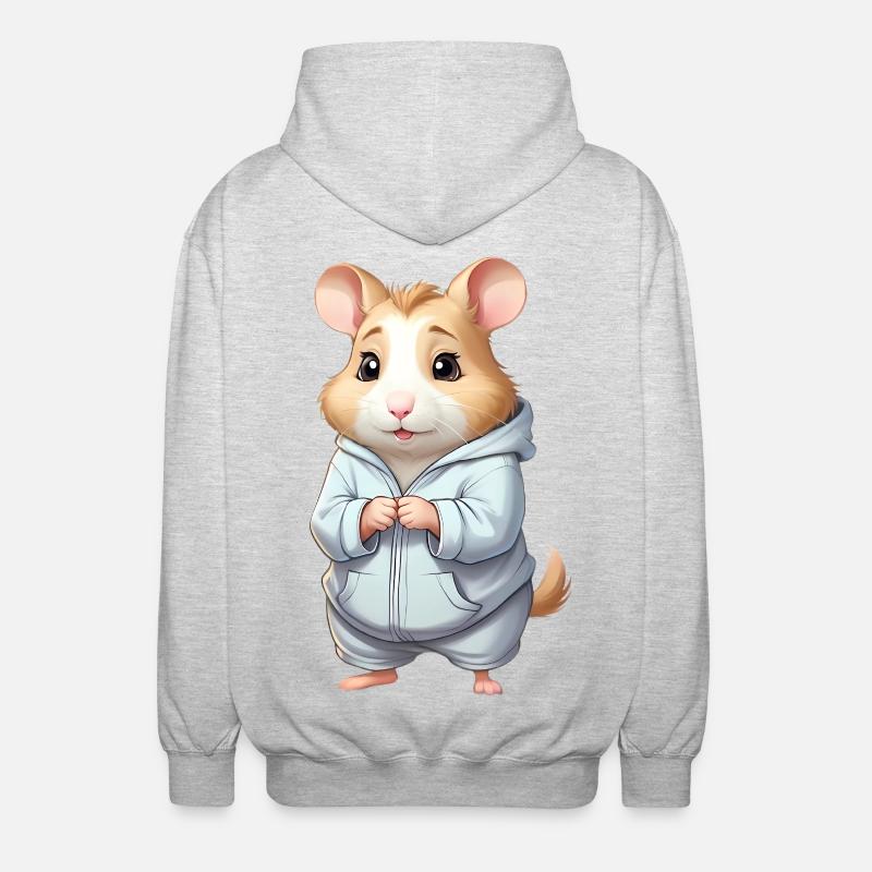 Cuddly Hero Hamster Pull à capuche - Veste à capuche unisexe - gris clair chiné