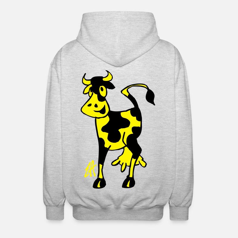 Vache - Veste à capuche unisexe - gris clair chiné