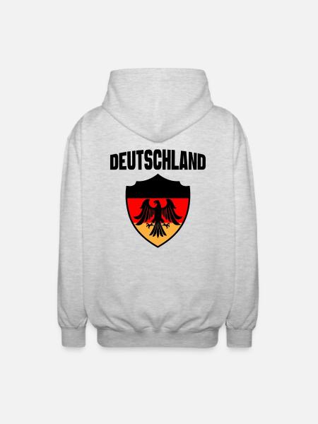 Deutschland - Unisex Kapuzenjacke - Hellgrau meliert
