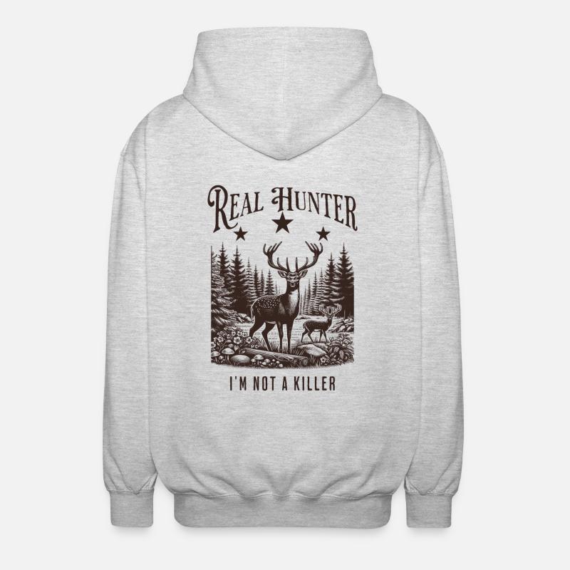 Jäger Mann - Unisex Kapuzenjacke - Hellgrau meliert
