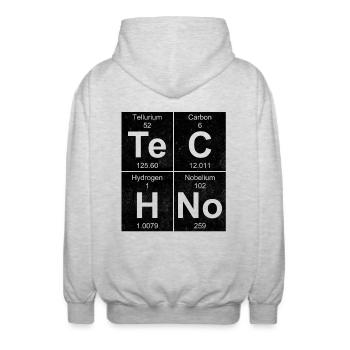 TeCHNo ELEMENT BLOCKS - Unisex Kapuzenjacke - Hellgrau meliert - Hinten - AI Model Male 185 light (185cm)
