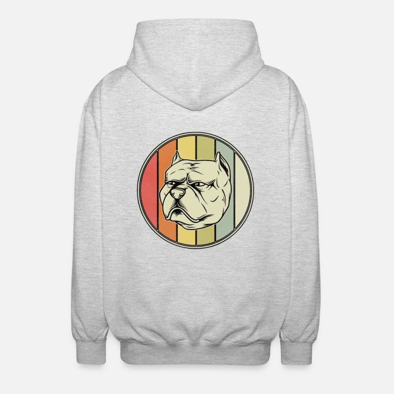 Pitbull Retro - Unisex Kapuzenjacke - Hellgrau meliert