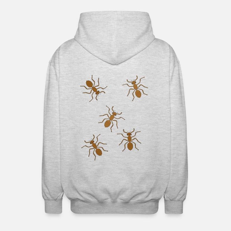 fourmis insectes insecte fourmi - Veste à capuche unisexe - gris clair chiné