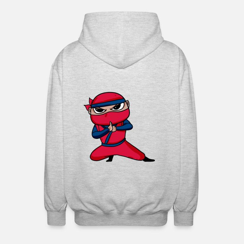 Ninja Rot - Unisex Kapuzenjacke - Hellgrau meliert