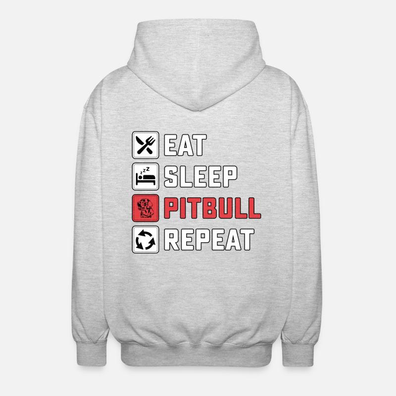 Eat sleep pitbull repeat - Unisex Hooded Jacket - light heather grey