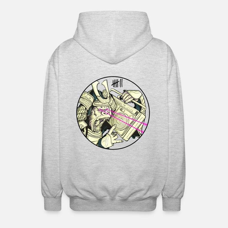 7 Vêtements - Gorilla Samurai - Veste à capuche unisexe - gris clair chiné