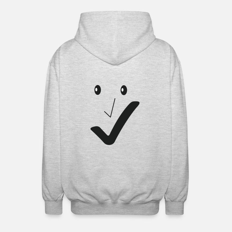 Feines Lächeln - Feines Gesicht 01. - Unisex Kapuzenjacke - Hellgrau meliert