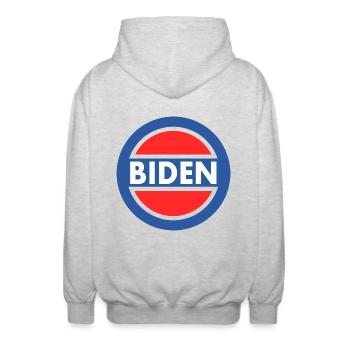 Biden - Veste à capuche unisexe - gris clair chiné - Dos - AI Model Male 185 light (185cm)