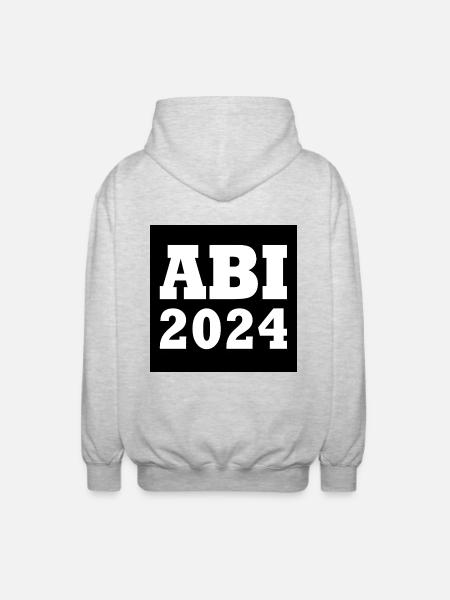 Abi 2024 - Unisex Kapuzenjacke - Hellgrau meliert