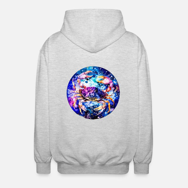 Sternzeichen Krebs - Unisex Kapuzenjacke - Hellgrau meliert