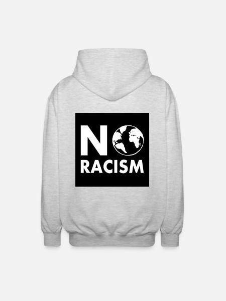 No racism - Unisex Hooded Jacket - light heather grey