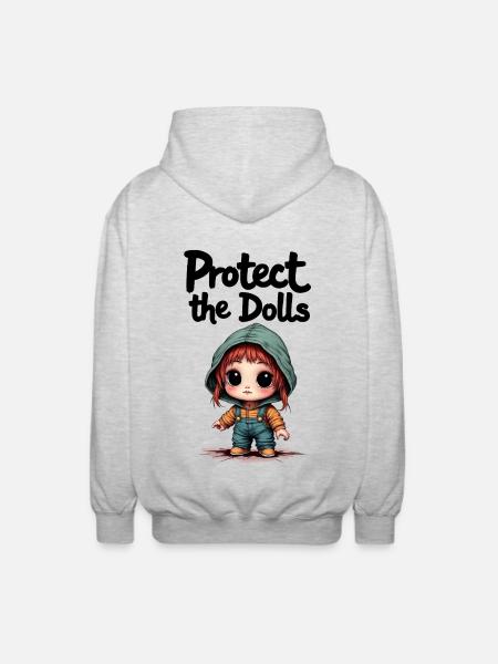 Protect the Dolls - Sweet Message - Unisex Hooded Jacket - light heather grey