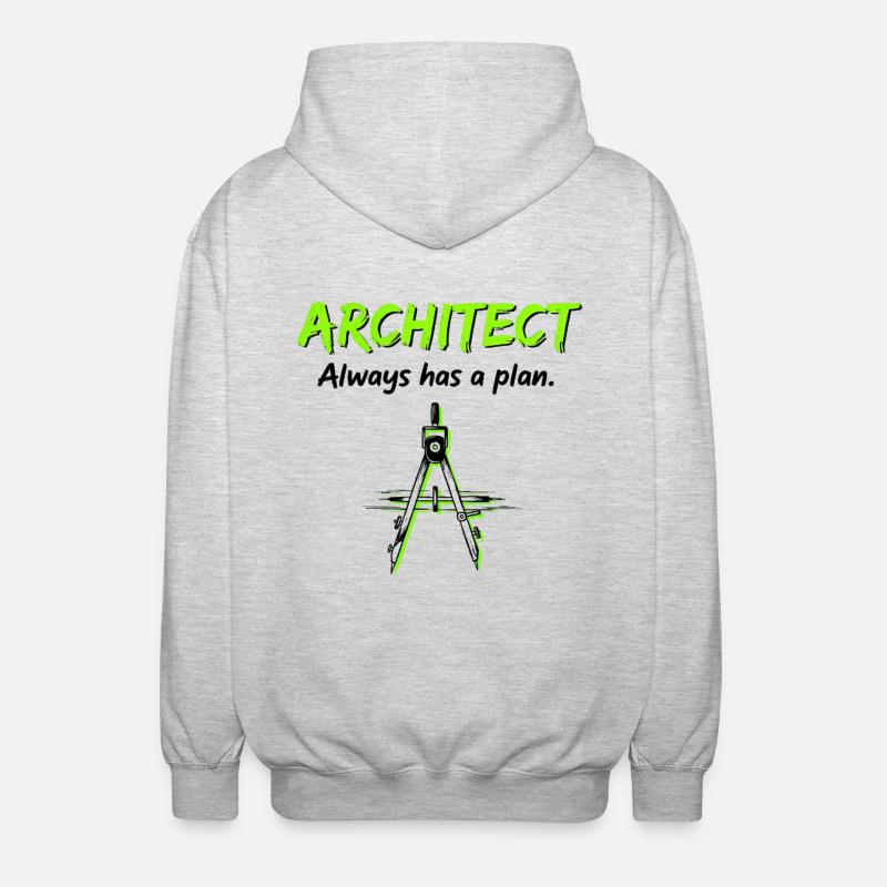 Funny Architect: Always a Plan - Unisex Hooded Jacket - light heather grey