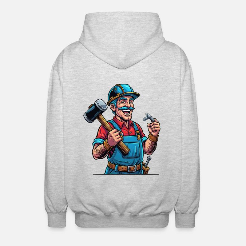 Handwerker Stolz : Un travail acharné ! - Veste à capuche unisexe - gris clair chiné