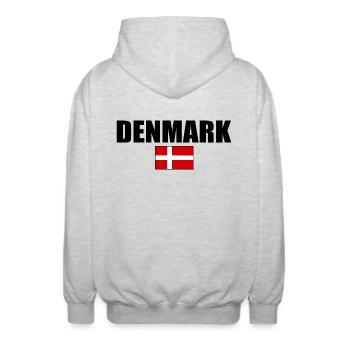 Dänemark - Unisex Kapuzenjacke - Hellgrau meliert - Hinten - AI Model Male 185 light (185cm)