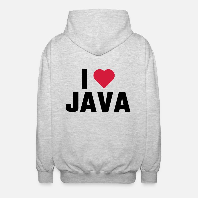 I Love JAVA - Unisex Hooded Jacket - light heather grey