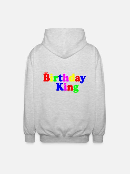 Birthday king - Unisex Hooded Jacket - light heather grey
