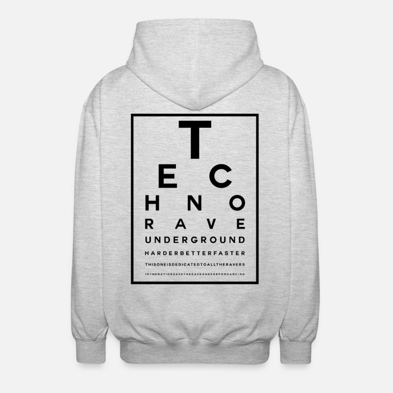 Techno Visual Test - Veste à capuche unisexe - gris clair chiné