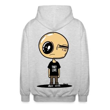 Garçon zombie animé - Veste à capuche unisexe - gris clair chiné - Dos - AI Model Male 185 light (185cm)