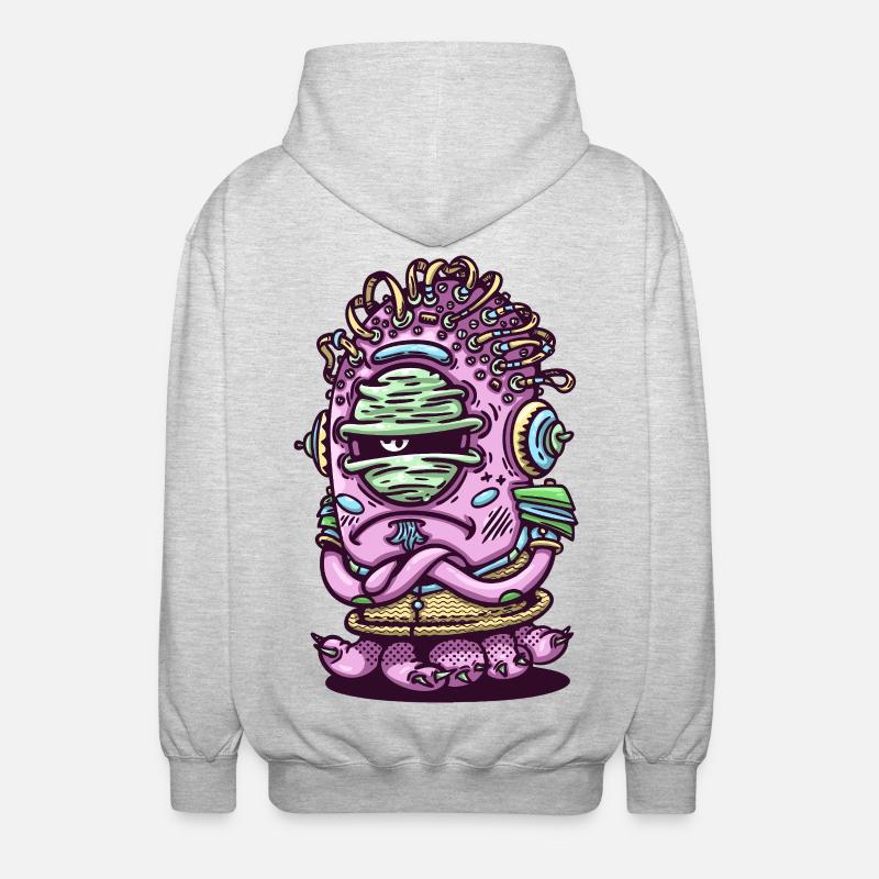 Créature extraterrestre rose de l’espace - Veste à capuche unisexe - gris clair chiné