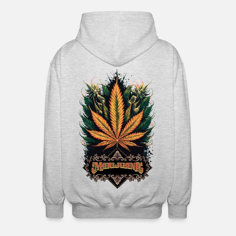 Marijuana - Unisex Kapuzenjacke - Hellgrau meliert