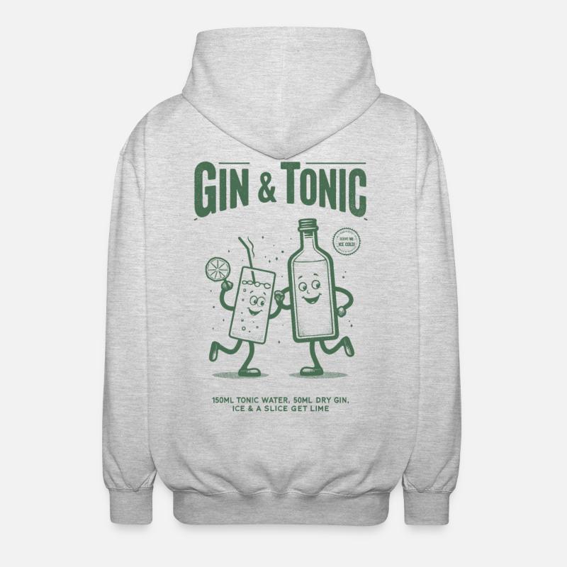 Gin and Tonic - Unisex Kapuzenjacke - Hellgrau meliert