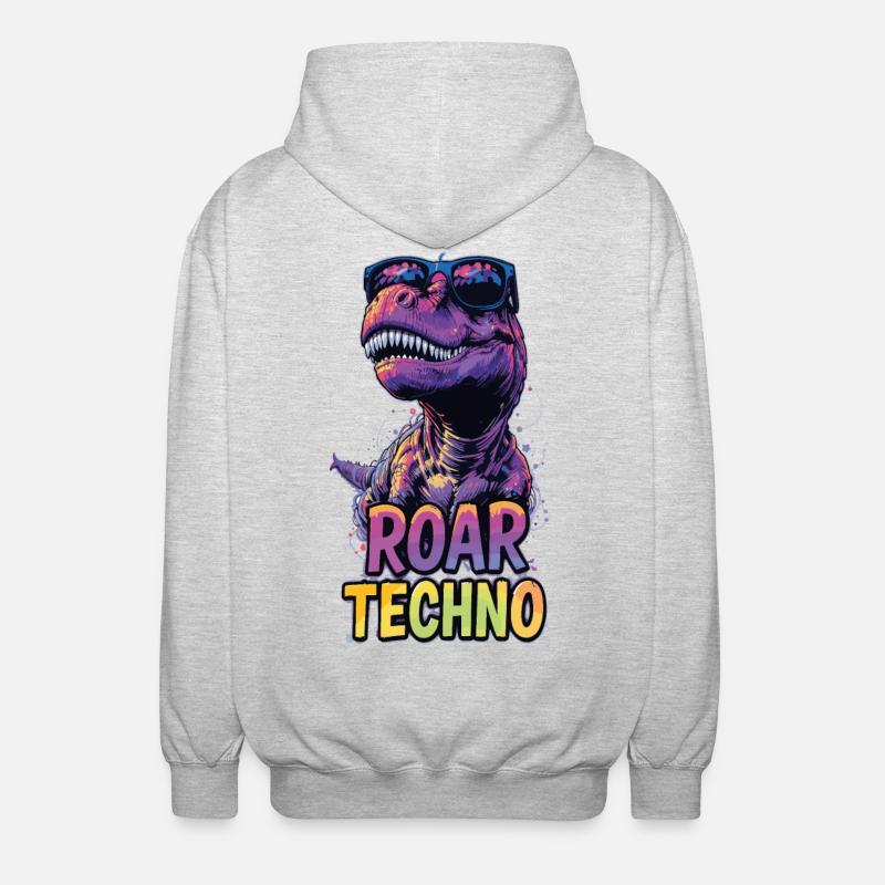 T-Rex - Roar TECHNO - Unisex Hooded Jacket - light heather grey