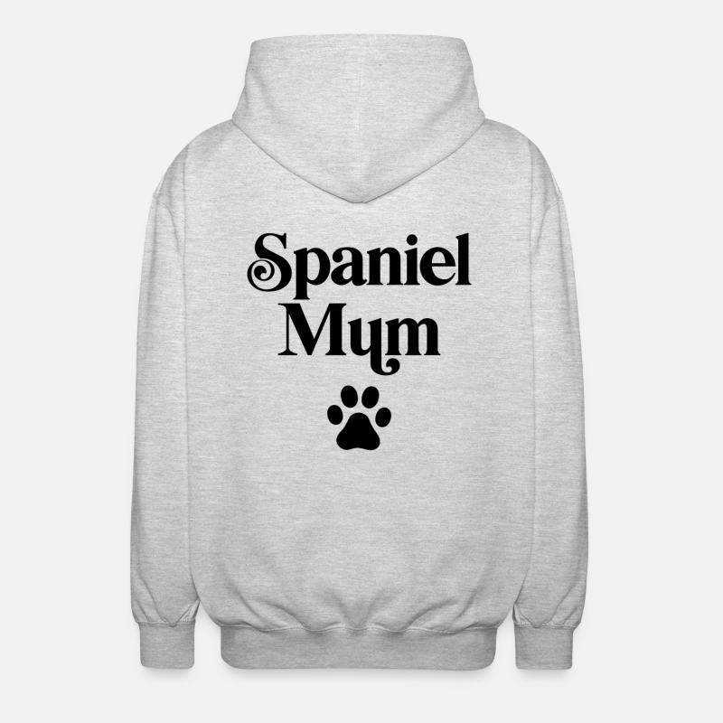 Spaniel Mama - Unisex Kapuzenjacke - Hellgrau meliert