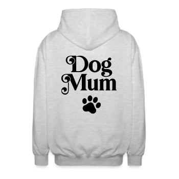 Hunde-Mama - Unisex Kapuzenjacke - Hellgrau meliert - Hinten - AI Model Male 185 light (185cm)