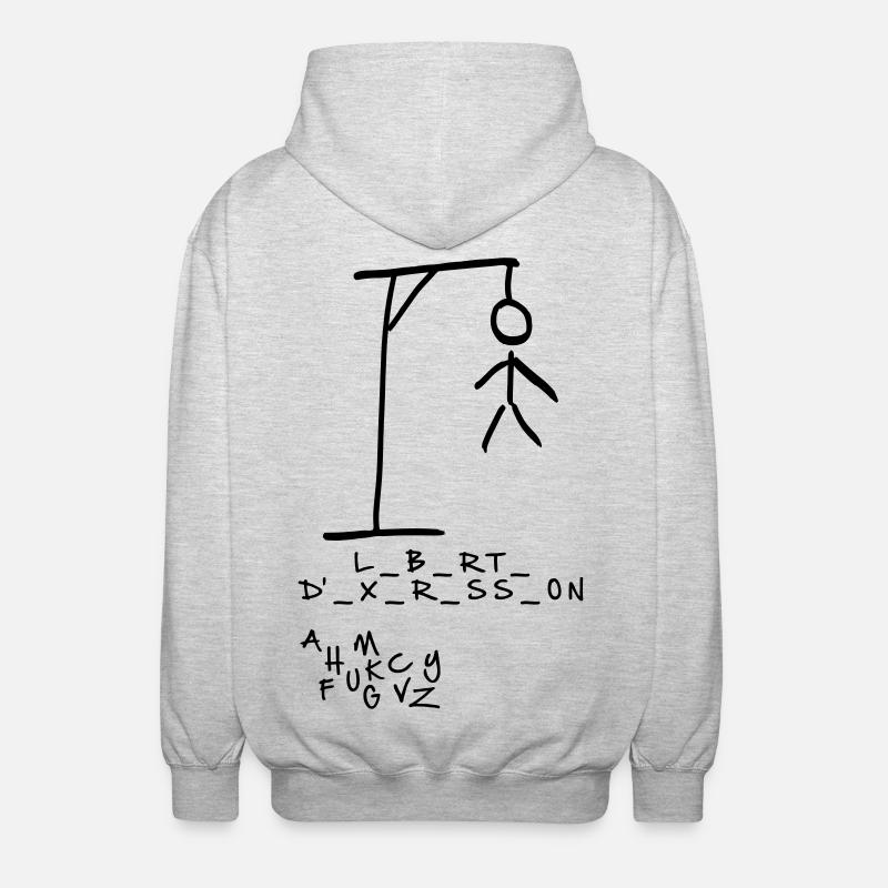 Pendu - Liberté d'expression - Veste à capuche unisexe - gris clair chiné