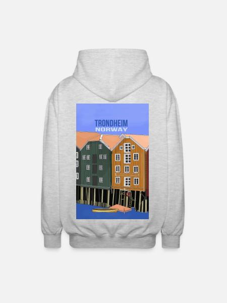 Trondheim Norway - Unisex Hooded Jacket - light heather grey