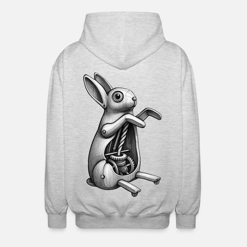 MECA RABBIT - black & white - Veste à capuche unisexe - gris clair chiné