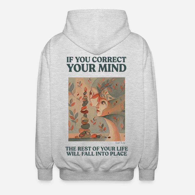Équilibre mental et tranquillité d’esprit - Veste à capuche unisexe - gris clair chiné