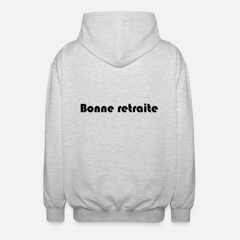 RETRAITE. RETRAITE. RETRAITEE. RETRAITE - Veste à capuche unisexe - gris clair chiné
